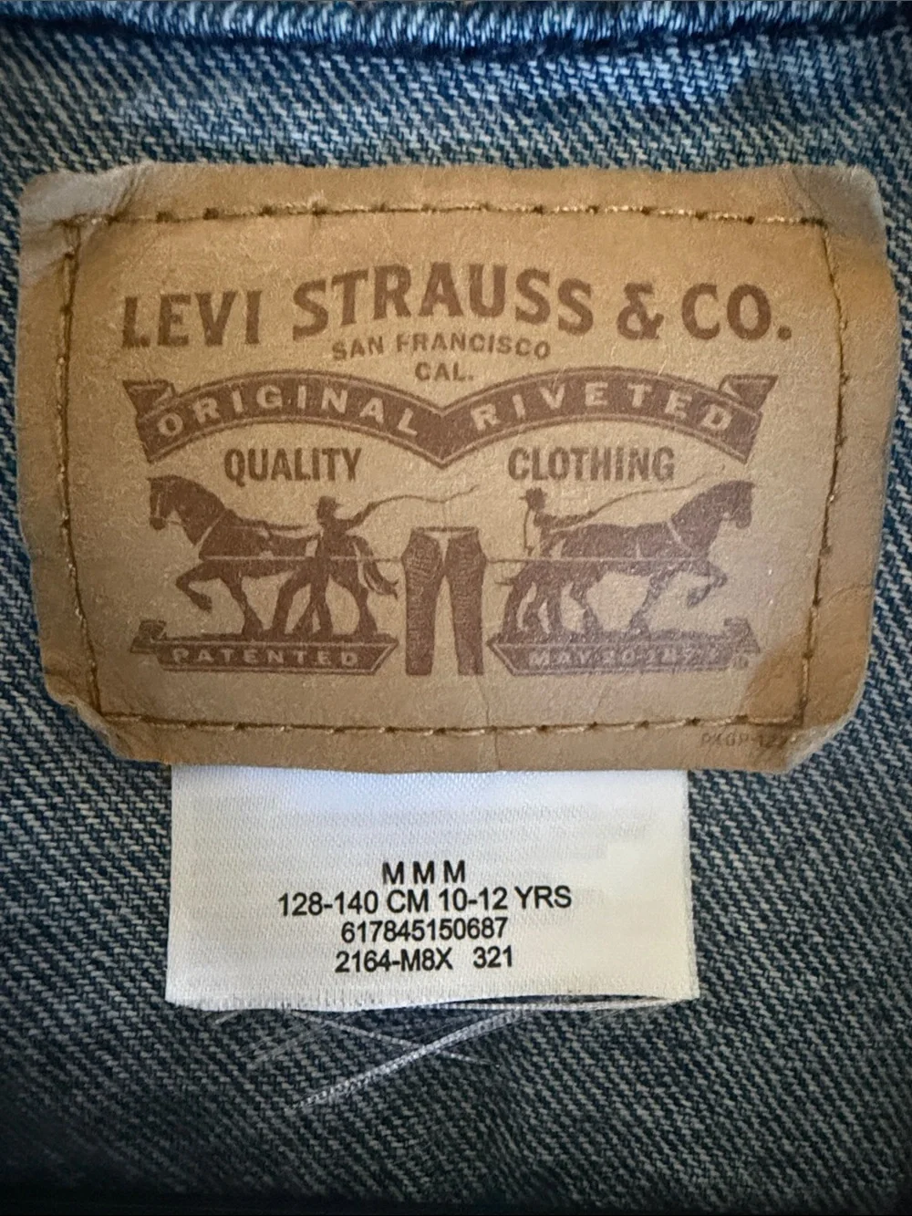 Kids Blue Denim Jacket with Pumpkin Patchback